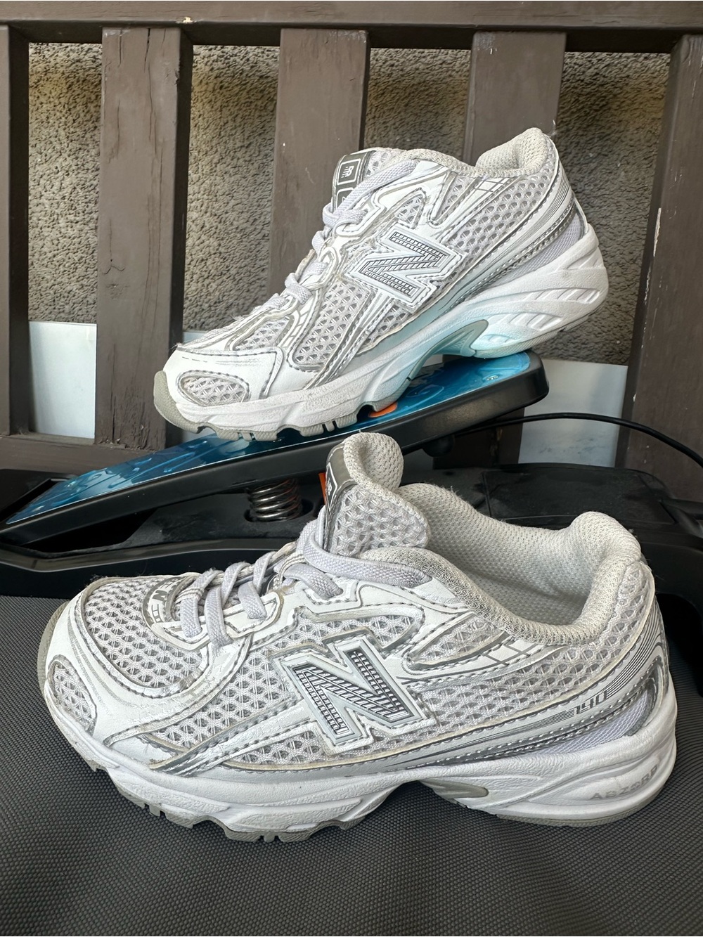 New Balance Kids White Mesh Athletic Sneakers